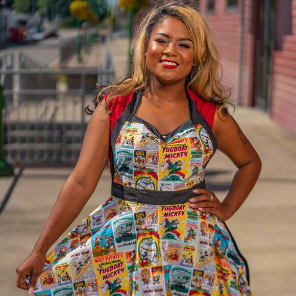 Classic Mickey Handmade 50's Style Pin-up apron - One of a kind! - Picture 4 of 10